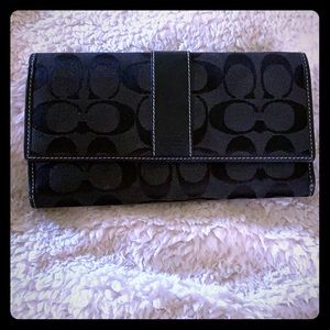 Black Coach fabric wallet
